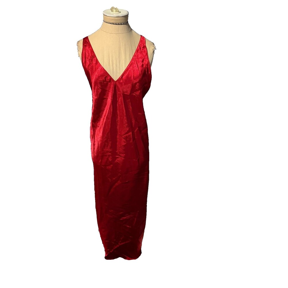 Fredricks of Hollywood Glam Siren Romantic Red Lingerie Nightgown Sexy Maxi S